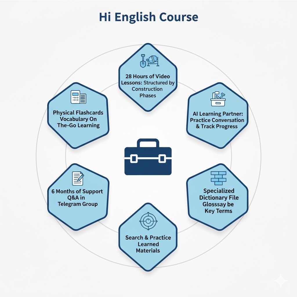 Hi English Course - Comprehensive Toolbox Infographic